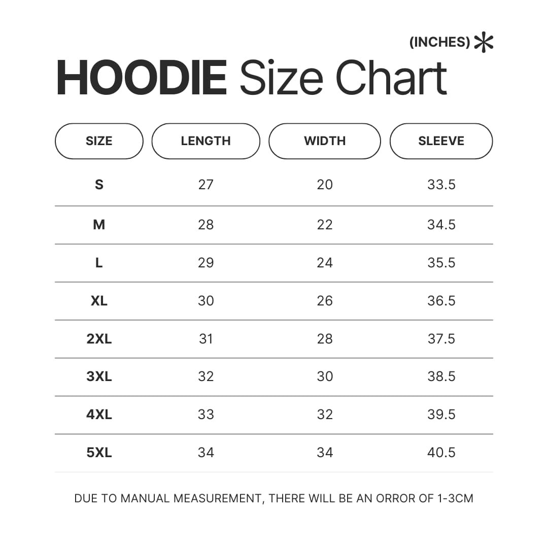 Hoodie Size Chart 1 - Gymnastics Gifts