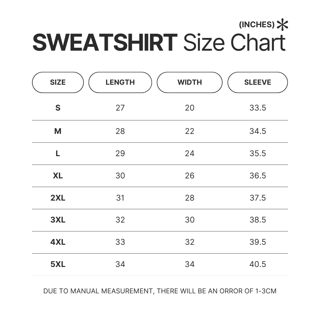 Sweatshirt Size Chart 1 - Gymnastics Gifts