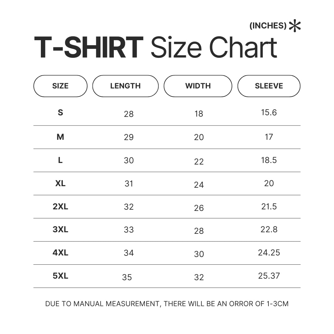 T shirt Size Chart 1 - Gymnastics Gifts