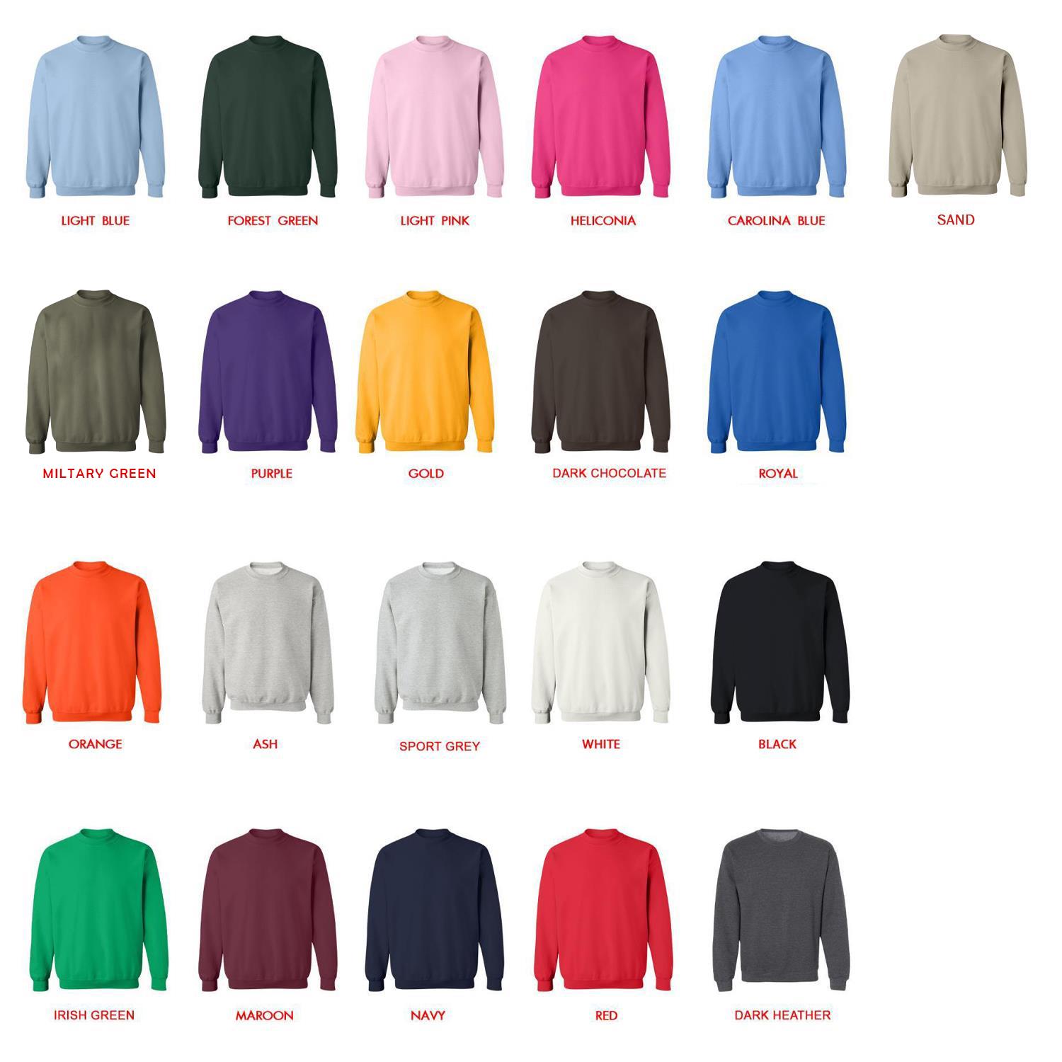 sweatshirt color chart 1 - Gymnastics Gifts