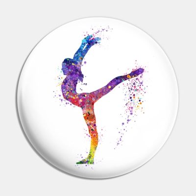 Girl Gymnastics Sports Watercolor Gift Pin Official Gymnastics Gifts Store Merch