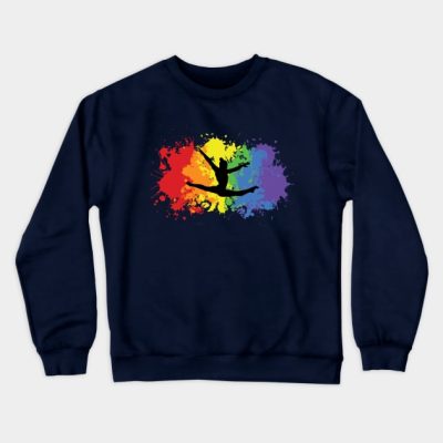 Rainbow Gymnast Splatter Crewneck Sweatshirt Official Gymnastics Gifts Store Merch