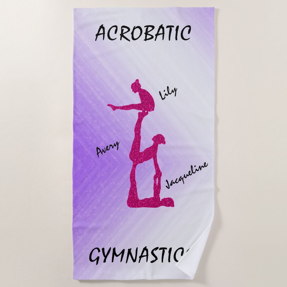 acrobatic gymnastics beach towel w up to 3 names r5f2ecd9988a1414caf75a25ab83ab4d6 eapwm 1000 - Gymnastics Gifts