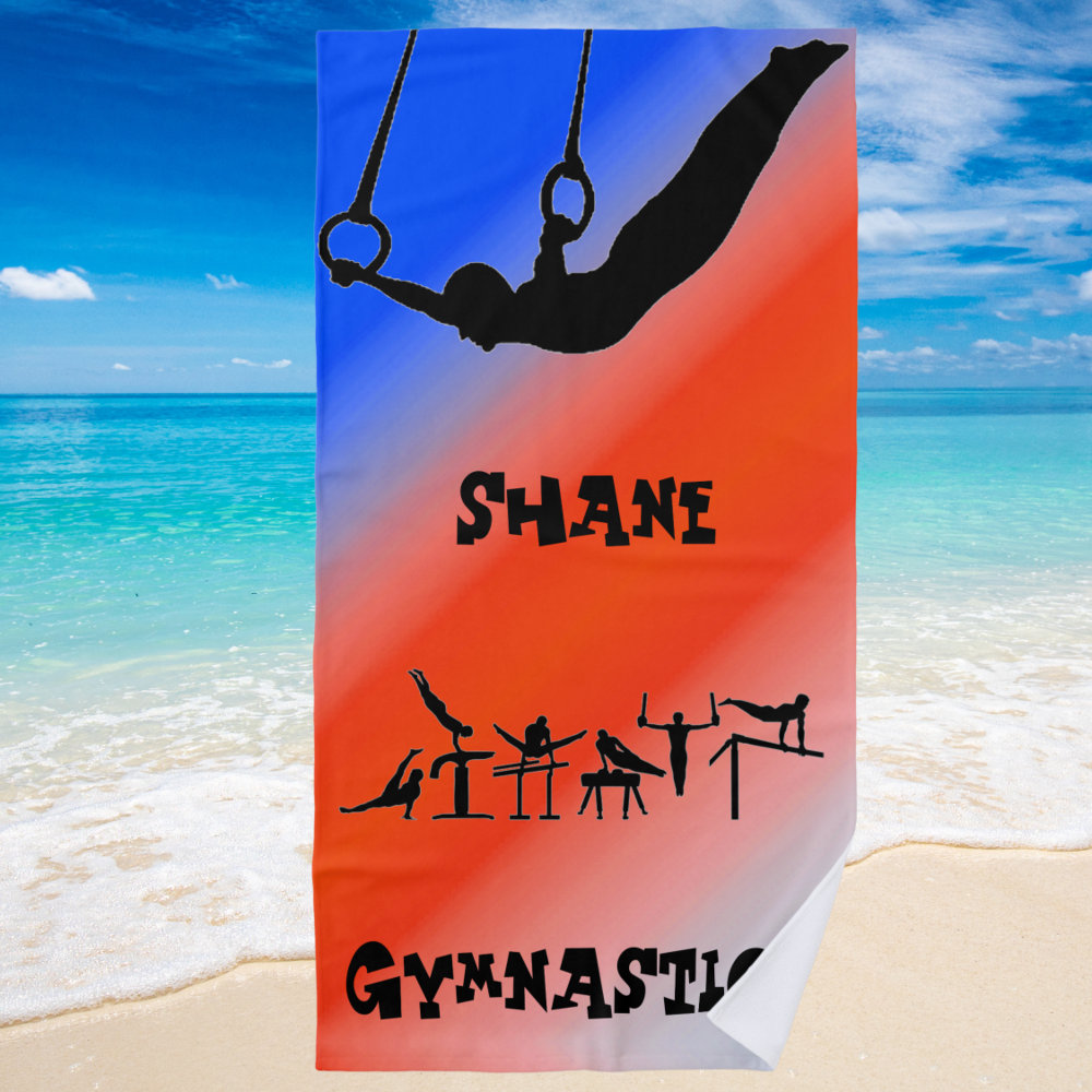 boys gymnastics rings patriotic red white blue beach towel r d9yys 1000 - Gymnastics Gifts