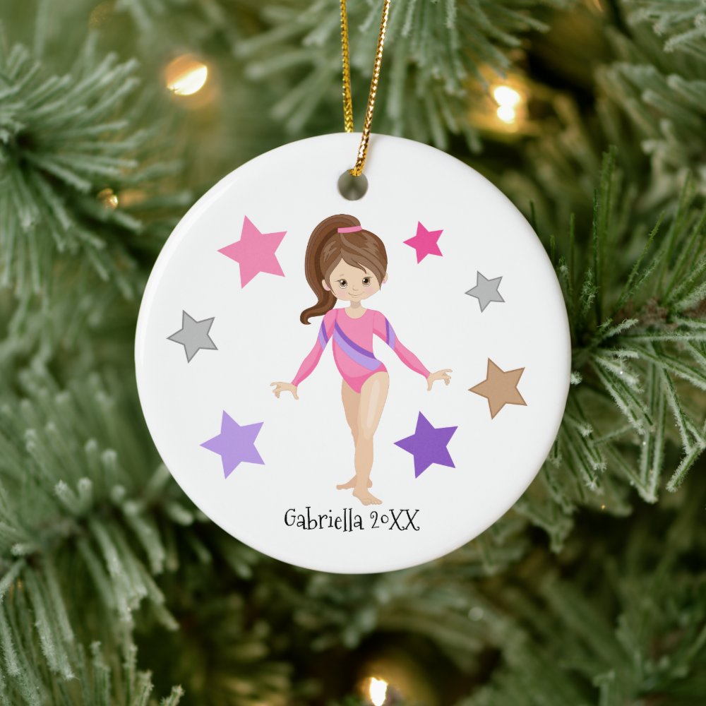 brown haired gymnast girl gymnastics christmas ceramic ornament ra418d354b71448dd96de6187de9d1a7c 05wi1 8byvr 1000 - Gymnastics Gifts