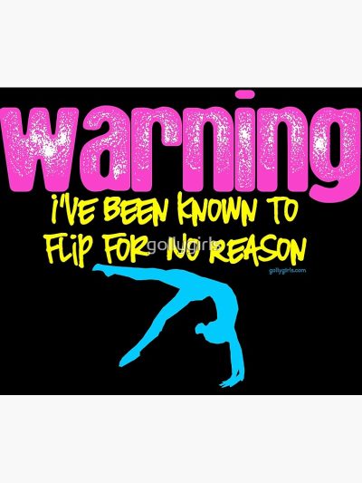 Gymnastics - Warning I Have Been Known To Flip For No Reason Tapestry Official Gymnastics Gifts Store Merch