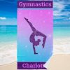 girl gymnastics handstand purple aqua personalized beach towel r d9c79 1000 - Gymnastics Gifts