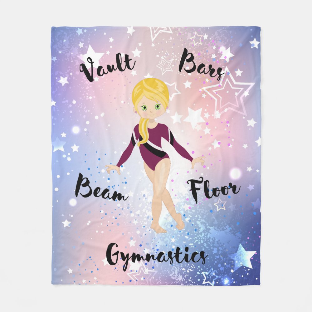 gym star blonde green eyes burgundy leotard fleece blanket r4243428a8c9c4eab8ce85d49b64f483d zke88 1000 - Gymnastics Gifts