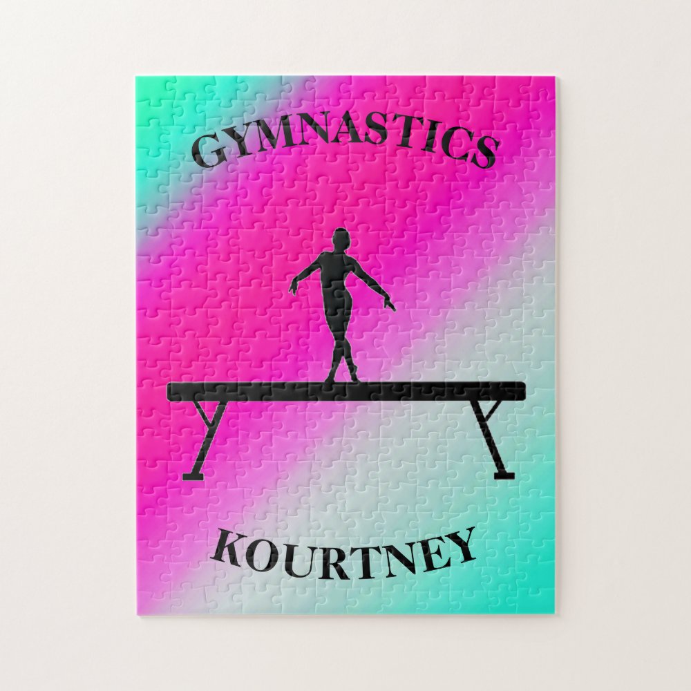 gymnastics balance beam mint and fuchsia jigsaw puzzle r9fbbc8b4f8dd4249a6ef375a876a9193 ambn9 8byvr 1000 - Gymnastics Gifts