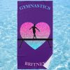 gymnastics beam sparkle heart purple beach towel r rfqck 1000 - Gymnastics Gifts