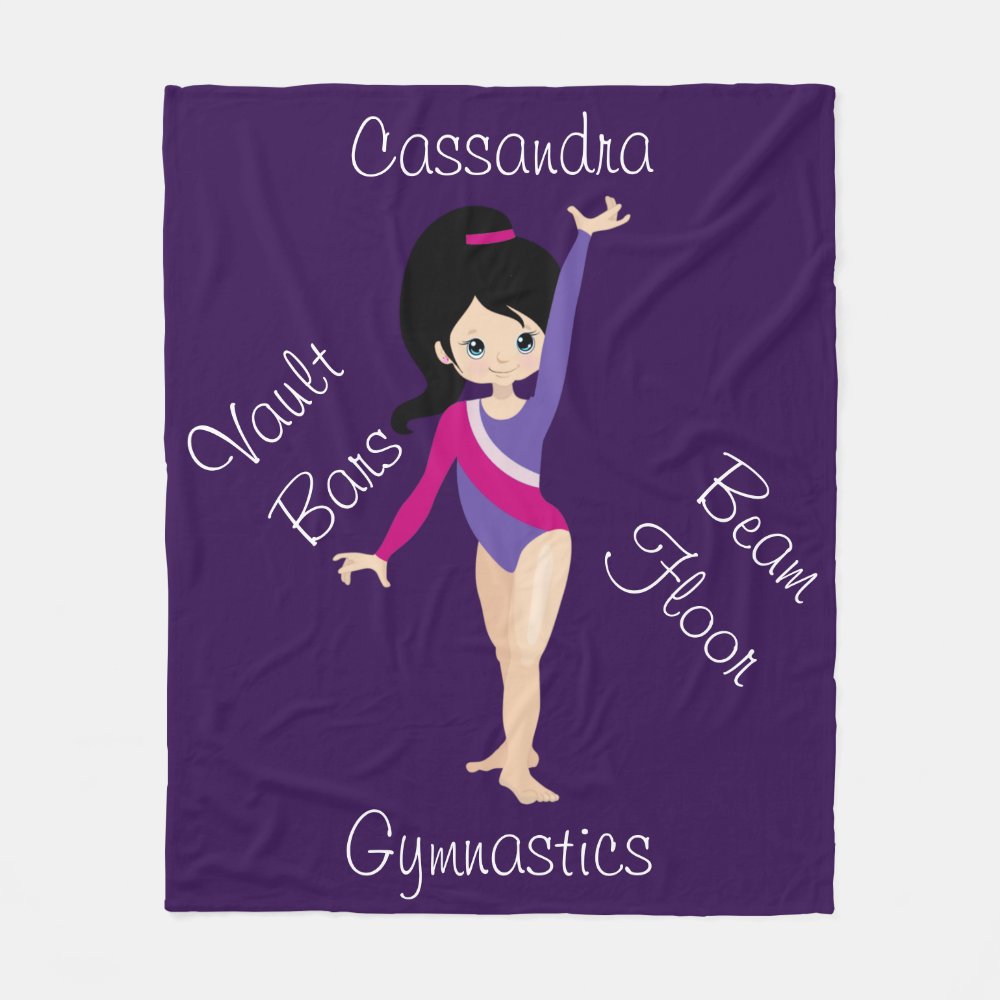 gymnastics black hair blue eyes purple leotard fleece blanket ra39aaecceaf5406281cd3b823f9bf69d zke88 1000 - Gymnastics Gifts