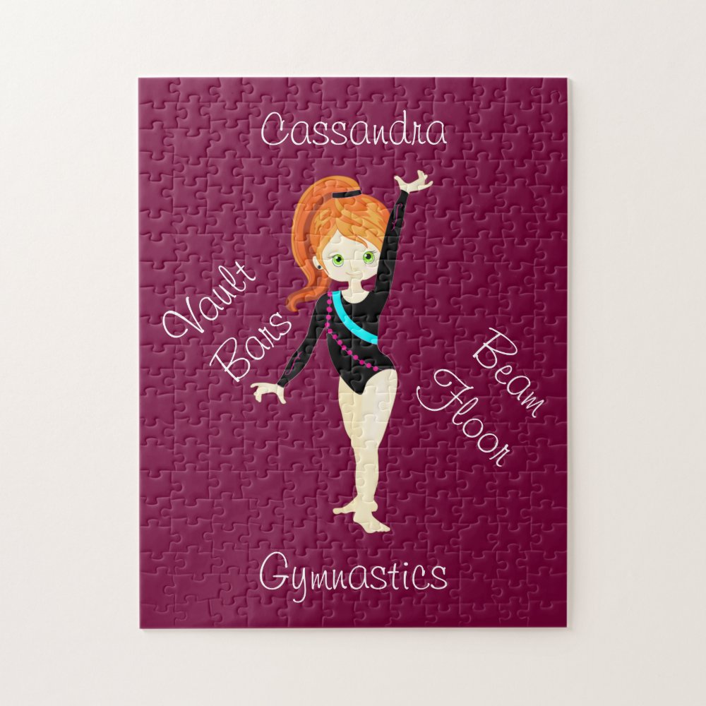 gymnastics ginger hair green eyes black leo jigsaw puzzle r306c2502fabb4e98815be806e0eeb929 ambn9 8byvr 1000 - Gymnastics Gifts
