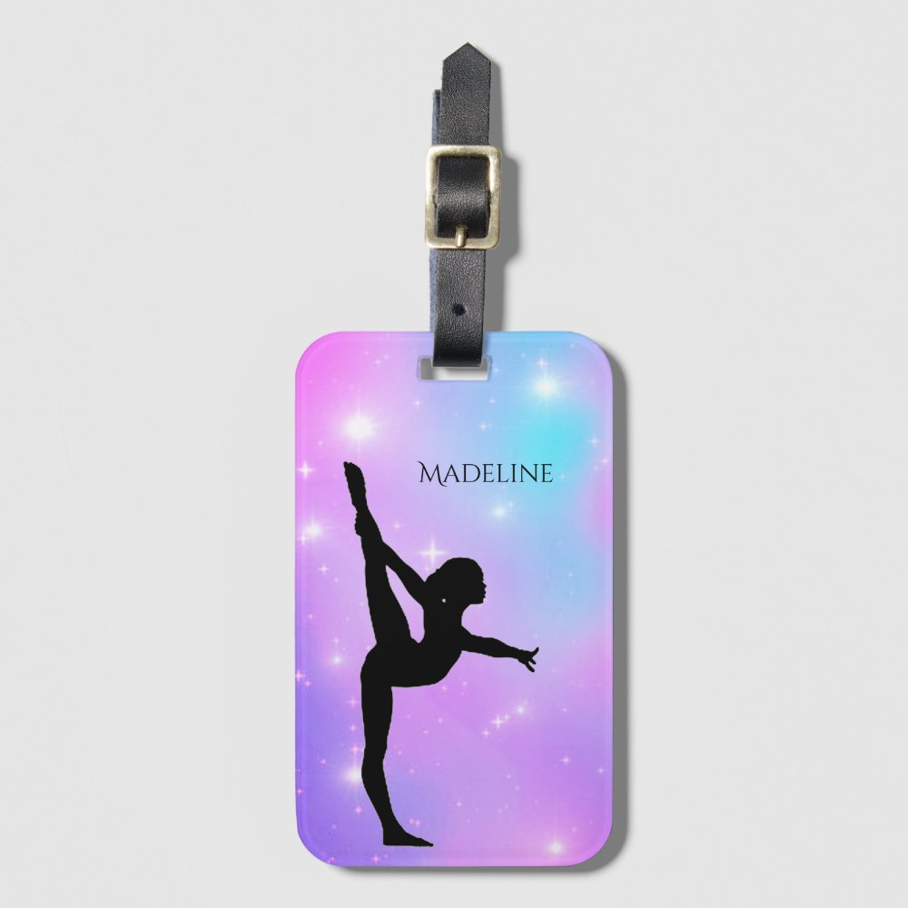 gymnastics gradient w name of gymnast luggage tag r6b89744654a948ab8401e298ad56a699 6hen5 8byvr 1000 - Gymnastics Gifts