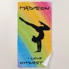 gymnastics handstand rainbow funky sketch font beach towel rf3b6b8db3c404a3cac7d569081c4a871 eapwm 1000 - Gymnastics Gifts