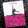 gymnastics pink roses pink and white fleece blanket r rimj7 1000 - Gymnastics Gifts