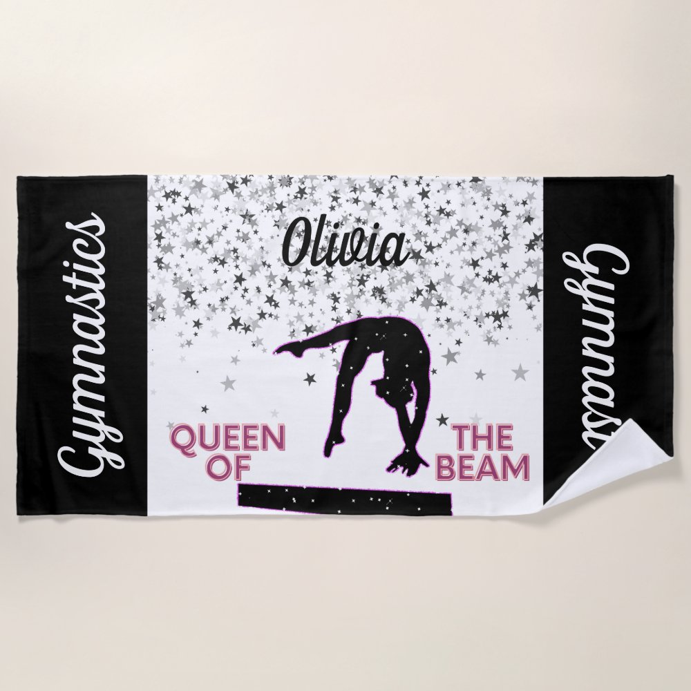gymnastics queen of the beam silver stars beach towel rc6dbe737fa684c23af34fd56d6a42f64 eapi5 1000 - Gymnastics Gifts