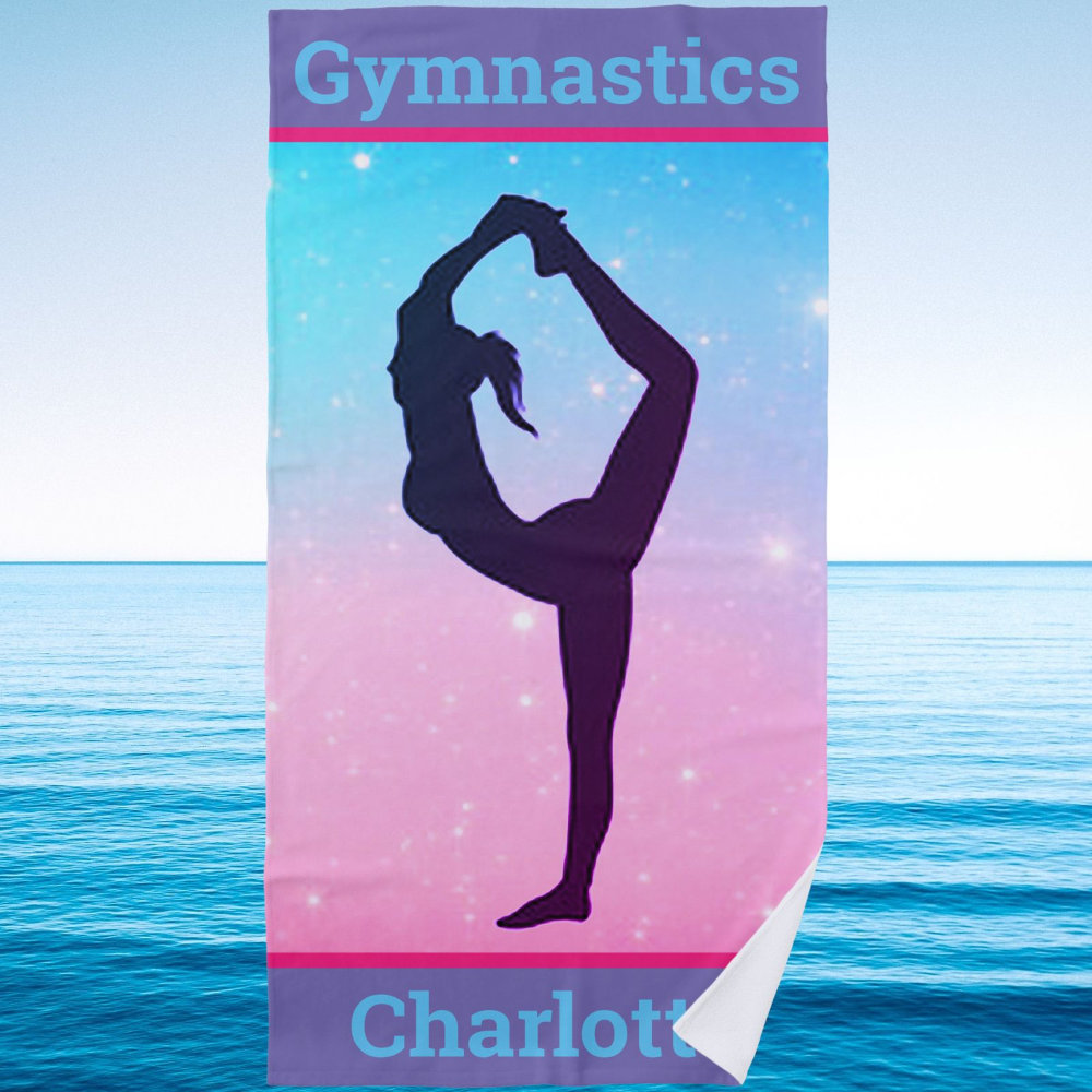 gymnastics scorpion pastel beach towel w name r r4ys0 1000 - Gymnastics Gifts