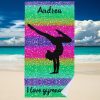 gymnastics sparkly i love gymnastics beach towel r d5lfl 1000 - Gymnastics Gifts