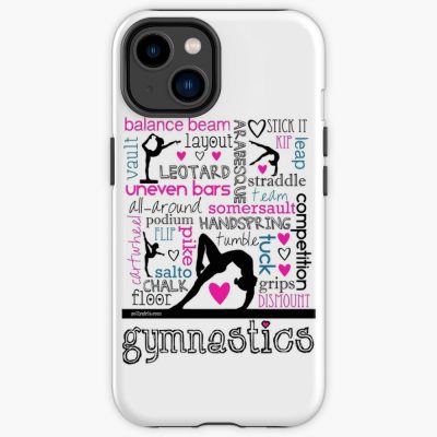 Gymnastics Tri-Color Typography Iphone Case Official Gymnastics Gifts Store Merch