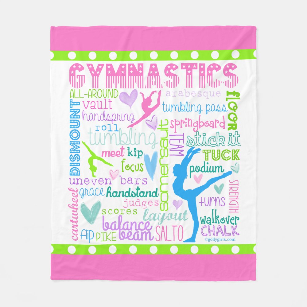 pastel gymnastics words typography fleece blanket r23d53f416e014d0ca27cd627197e157c zke88 1000 - Gymnastics Gifts