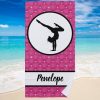 quilted hot pink faux rhinestone handstand beach towel r rhwcv 1000 - Gymnastics Gifts