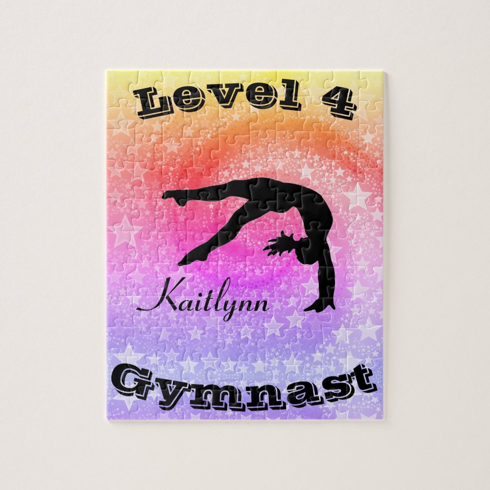 rainbow star gymnastics custom name and level jigsaw puzzle r663db35b17524fcca6aa46cc9aa4d165 ambtl 8byvr 1000 - Gymnastics Gifts