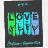 rhythmic gymnastics love in green and aqua fleece blanket r ra87d 1000 - Gymnastics Gifts