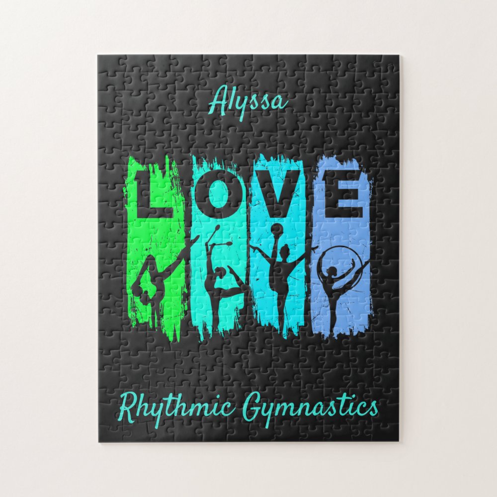 rhythmic gymnastics love in green and aqua jigsaw puzzle r44c4a66576f143e289235b028cfe724f ambn9 8byvr 1000 - Gymnastics Gifts