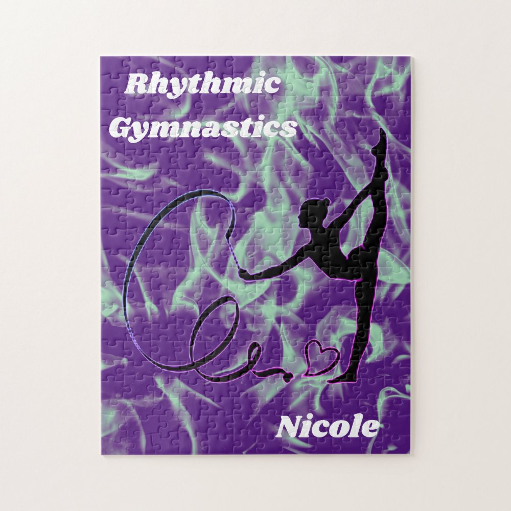 rhythmic gymnastics purple and mint swirl jigsaw puzzle rf6571b4c75074178a763b54bace22c3c ambn9 8byvr 1000 - Gymnastics Gifts
