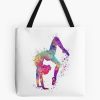 Gymnastics Girl Tumbling Colorful Watercolor Art Gift Tote Bag Official Gymnastics Gifts Store Merch