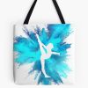 Gymnast Silhouette - Blue Explosion Tote Bag Official Gymnastics Gifts Store Merch