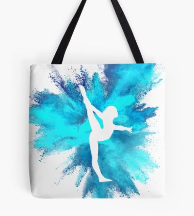 Gymnast Silhouette - Blue Explosion Tote Bag Official Gymnastics Gifts Store Merch