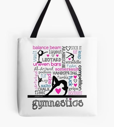 Gymnastics Tri-Color Typography Tote Bag Official Gymnastics Gifts Store Merch