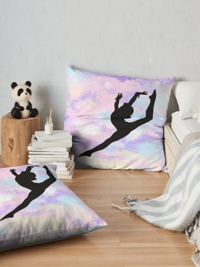 Gymnastics Leap Throw Pillow Official Gymnastics Gifts Store Merch