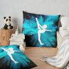  Gymnast Silhouette - Blue Explosion  (On Black) Throw Pillow Official Gymnastics Gifts Store Merch