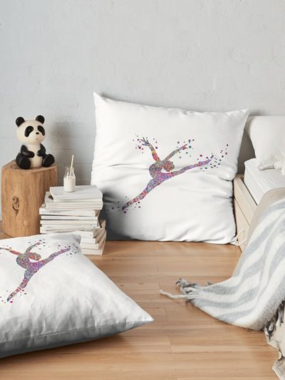 Gymnastics Girl Throw Pillow Official Gymnastics Gifts Store Merch