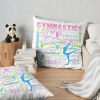 Gymnastics Typography In Pastels Throw Pillow Official Gymnastics Gifts Store Merch