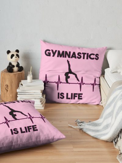 Gymnastics Is Life Throw Pillow Official Gymnastics Gifts Store Merch