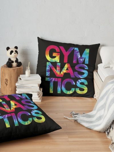 Tie Dye Gymnastics Throw Pillow Official Gymnastics Gifts Store Merch