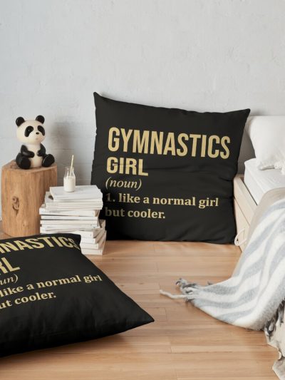 Gymnastics Girl Definition In Gold Throw Pillow Official Gymnastics Gifts Store Merch