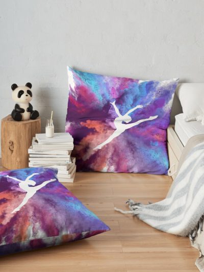 Gymnast Rainbow Explosion Throw Pillow Official Gymnastics Gifts Store Merch