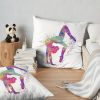 Gymnastics Girl Tumbling Colorful Watercolor Art Gift Throw Pillow Official Gymnastics Gifts Store Merch