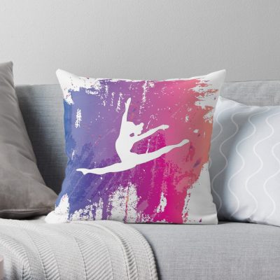 Gymnast Rainbow Throw Pillow Official Gymnastics Gifts Store Merch