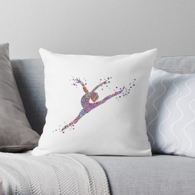 Gymnastics Girl Throw Pillow Official Gymnastics Gifts Store Merch