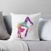 Gymnastics Girl Tumbling Colorful Watercolor Art Gift Throw Pillow Official Gymnastics Gifts Store Merch