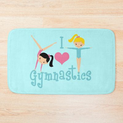 I Love Gymnastics Bath Mat Official Gymnastics Gifts Store Merch