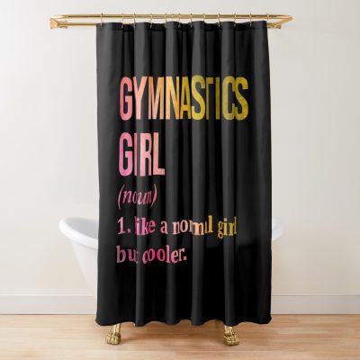 Gymnastics Girl Definition In Watercolor Shower Curtain Official Gymnastics Gifts Store Merch