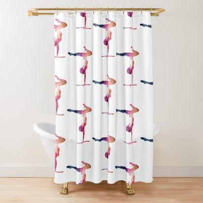 Galaxy Gymnastics Vector Shower Curtain Official Gymnastics Gifts Store Merch