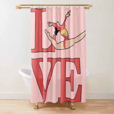 Love Gymnastics. Shower Curtain Official Gymnastics Gifts Store Merch