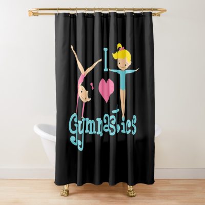 I Love Gymnastics - Gymnastics Player Shower Curtain Official Gymnastics Gifts Store Merch